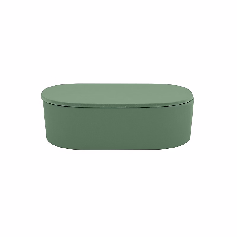 Boîte et support de rangement de salle de bains – Boite à cotons Fibres de Bambou TAKEO Vert Basil Spirella