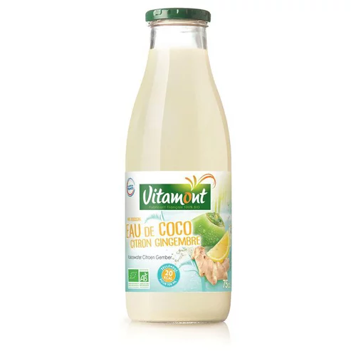 Pour profiter pleinement du jardin：Eau de Coco citron et gingembre bio - 75cl