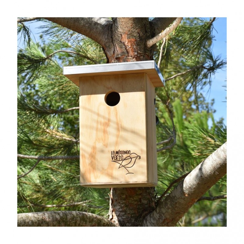 Nichoir à mésange avec toit en inox