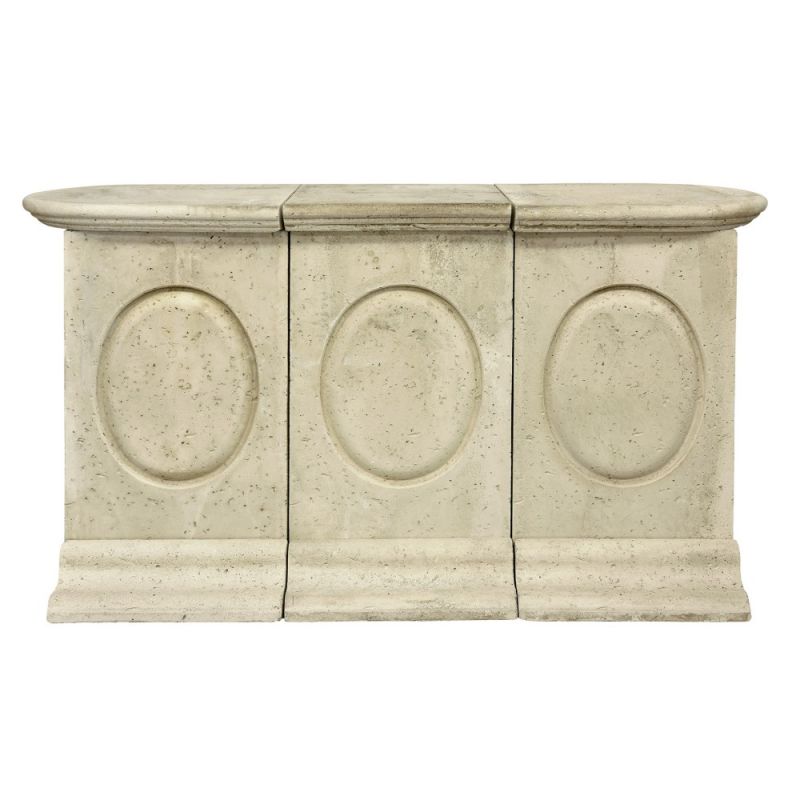 Bar En Pierre Longueur 210 Cm Ton Travertin Blanc