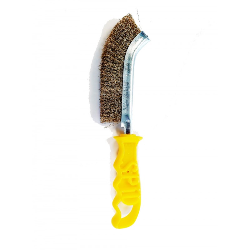Brosse métallique laiton - manche court