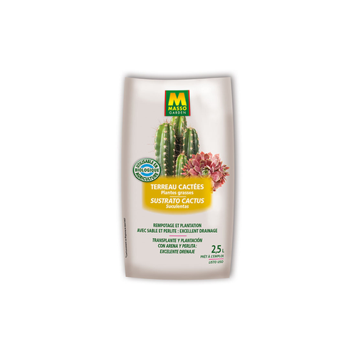 TERREAU CACTÉES & PLANTES GRASSES MASSO® - 2,5L