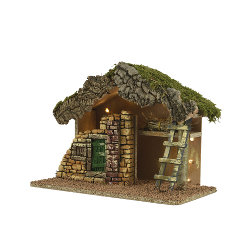 CRÈCHE DE NOËL AVEC LED - L32CM X H24CM