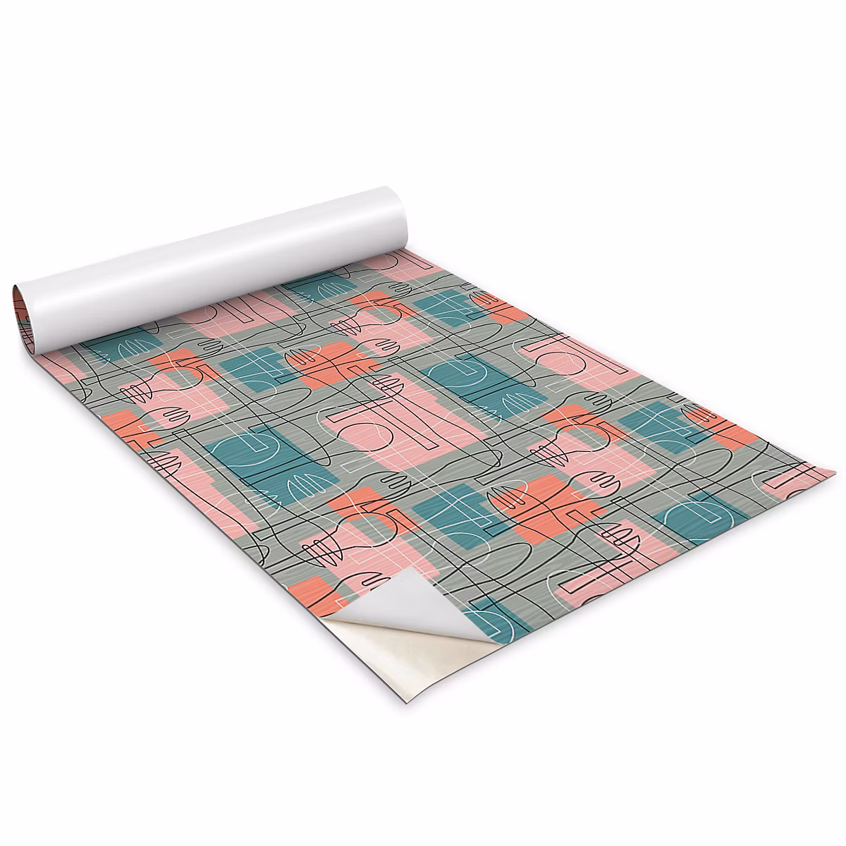 Auto Adhesif Film Vinyle Décoratif Wallfluent 100 × 50 cm Couverts Abstraits Découpe Facile – Rénovation Intérieure