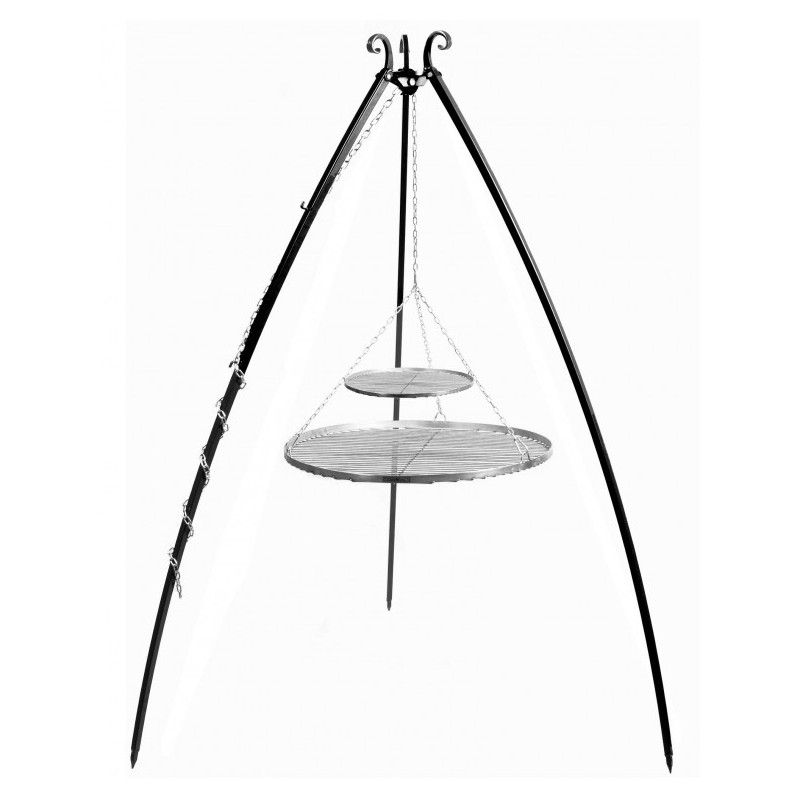 Barbecue suspendu sur trépied 200 cm - Acier inox 80/40 cm