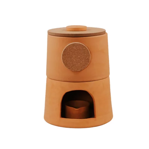 Pour les espaces verts：Composteur table basse 1 étage coloris marron en terre cuite terracotta - 12 kg