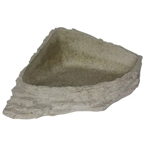 Idéal pour le jardin：Bassin ou mangeoire pour terrarium coloris gris Reptile Planet Stone Age Series Dish - Taille XL 17 x 7,5 x 21 cm