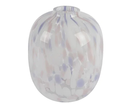 Un atout au quotidien：Vase en verre blanc et couleurs pastel - Ø 20 x H 24,5 cm