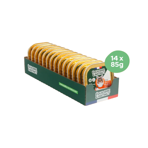 TERRINE POUR CHAT ÉQUILIBRE & INSTINCT® - VOLAILLE & COURGETTES - 14X85G