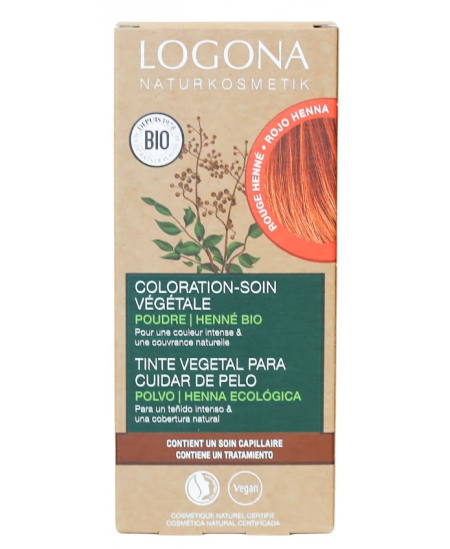 Logona - Coloration soin végétale Rouge Henné 100 gr