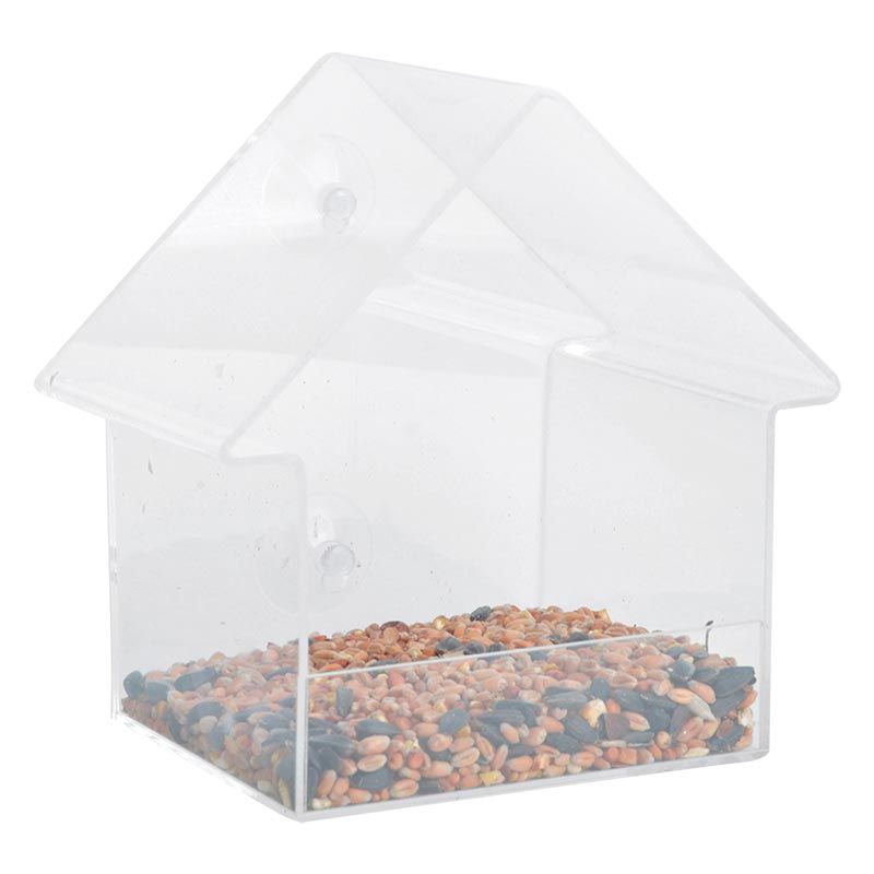 Mangeoire à oiseaux transparente pour fenêtre