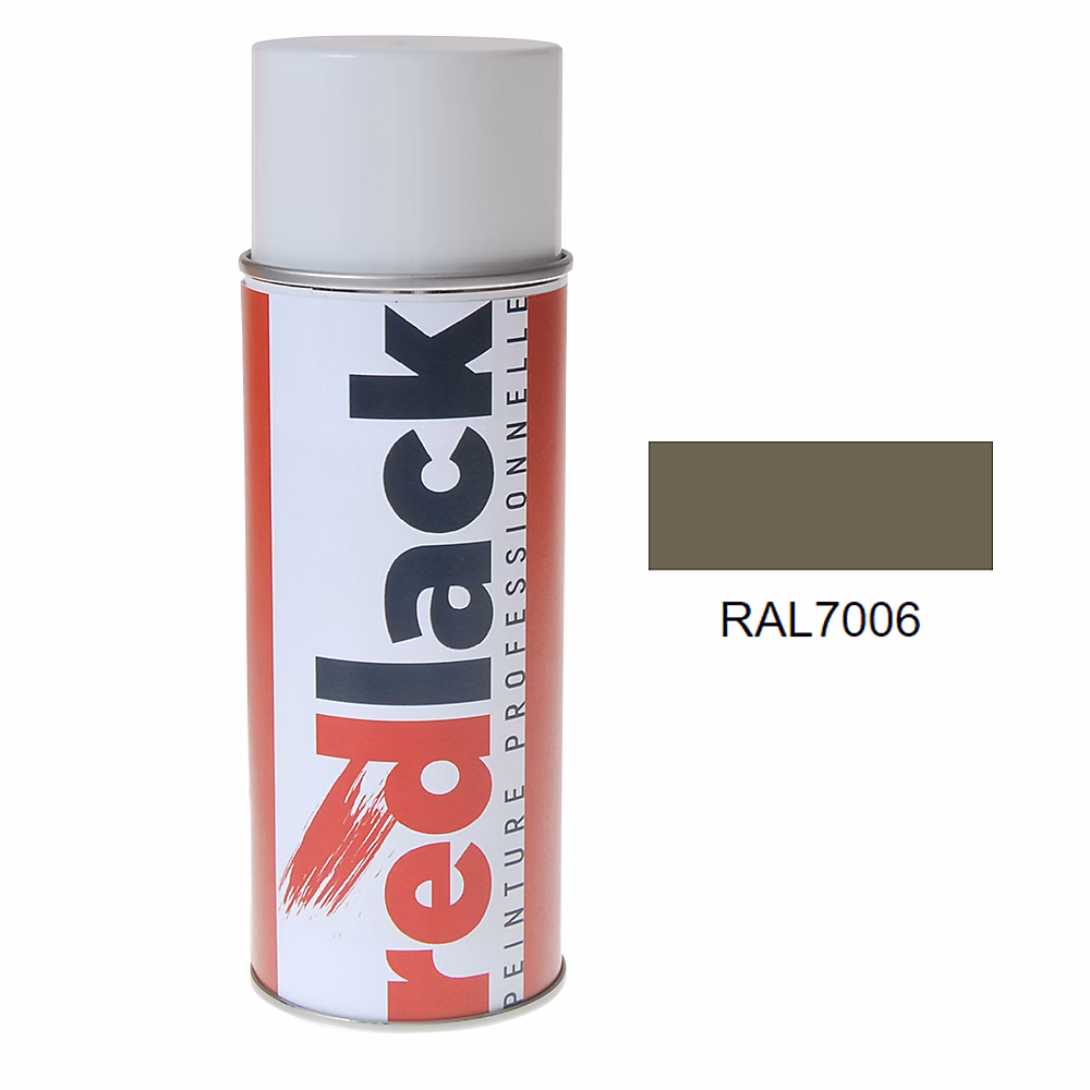 Bombe de peinture Aérosol – spray, 400ml, RAL 7006 Gris beige, Brillant, multisupport, Redlack, RAL7006