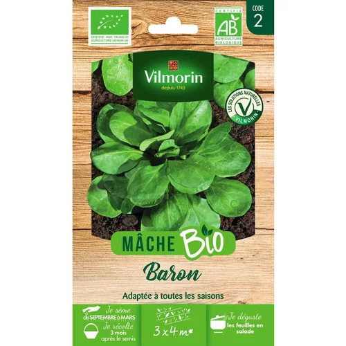Pour vos espaces：Graines de mâche baron bio Vilmorin - graines à semer