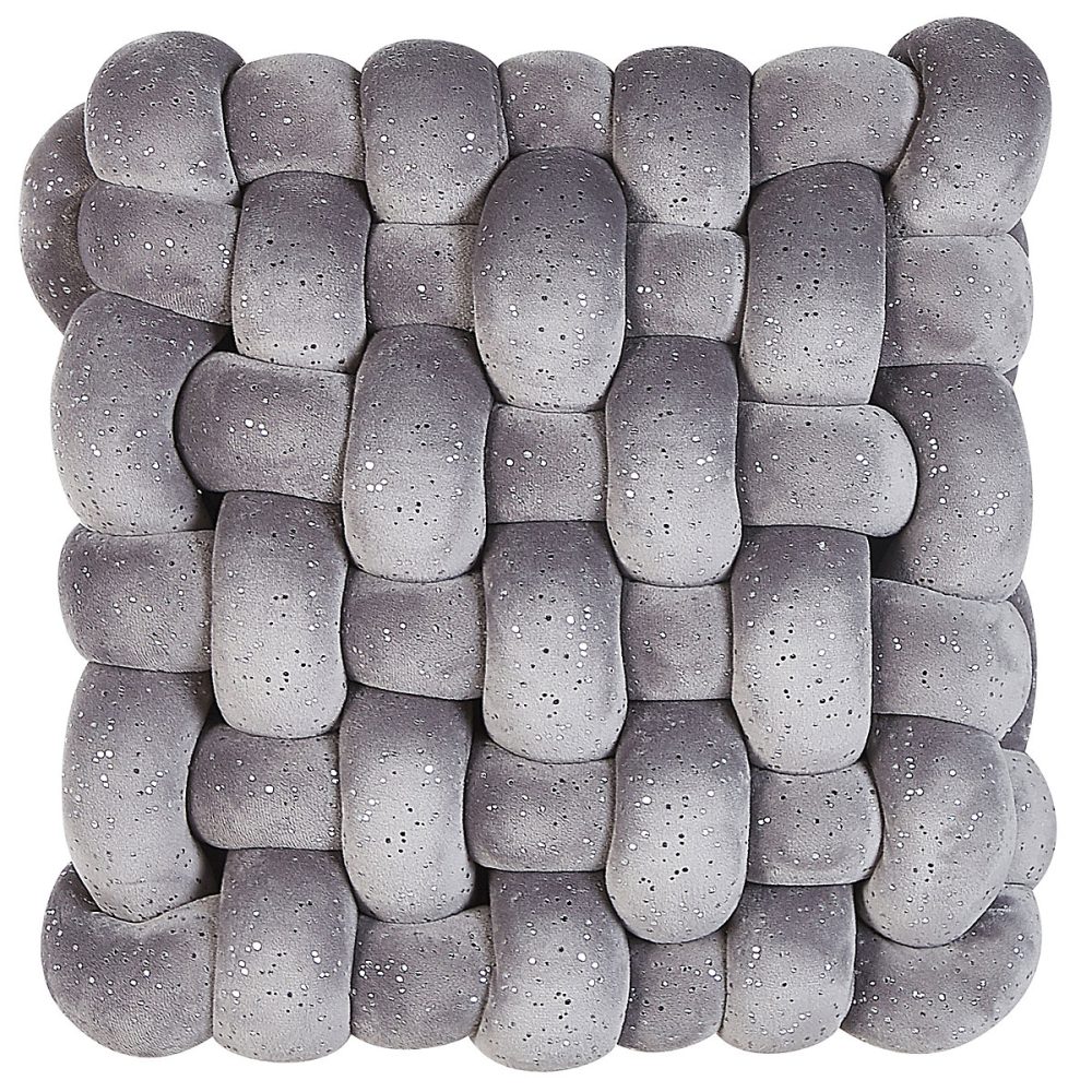 Coussin SIRALI 30 × 30 cm Velours Gris Unicolore