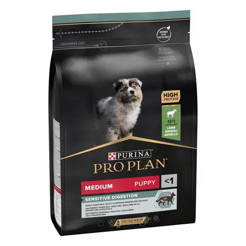 Parfait au jardin：Croquette pour chiot de taille moyenne avec digestion sensible à agneau Pro Plan - 3 kg