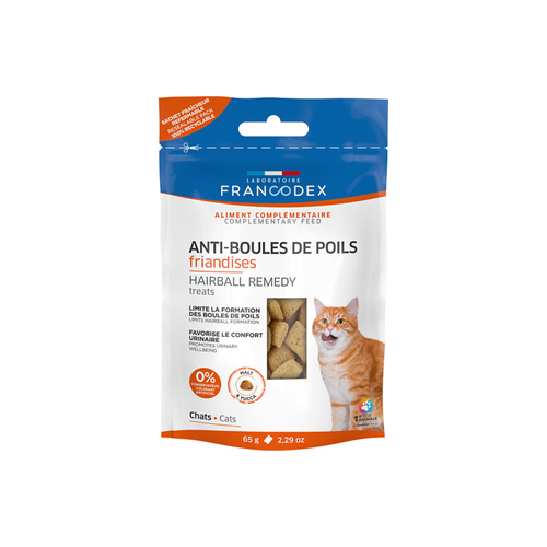 FRIANDISES POUR CHAT D'INTERIEUR FRANCODEX® - ANTI-BOULES DE POILS - 65G