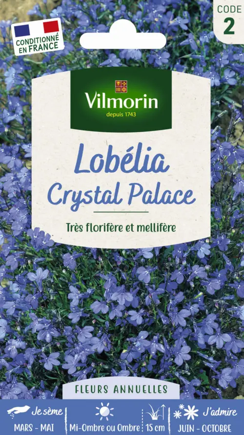 Pour la vie au jardin：Sachet de Lobelia Crystal Palace Blue