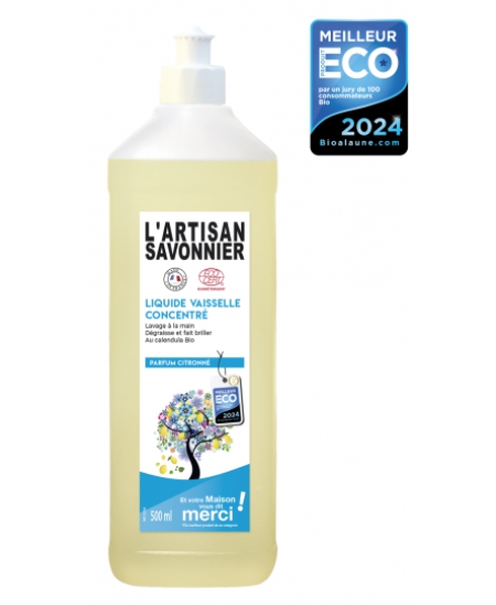 L'Artisan Savonnier Liquide Vaisselle Concentré au Calendula parfum citronné 500 ml