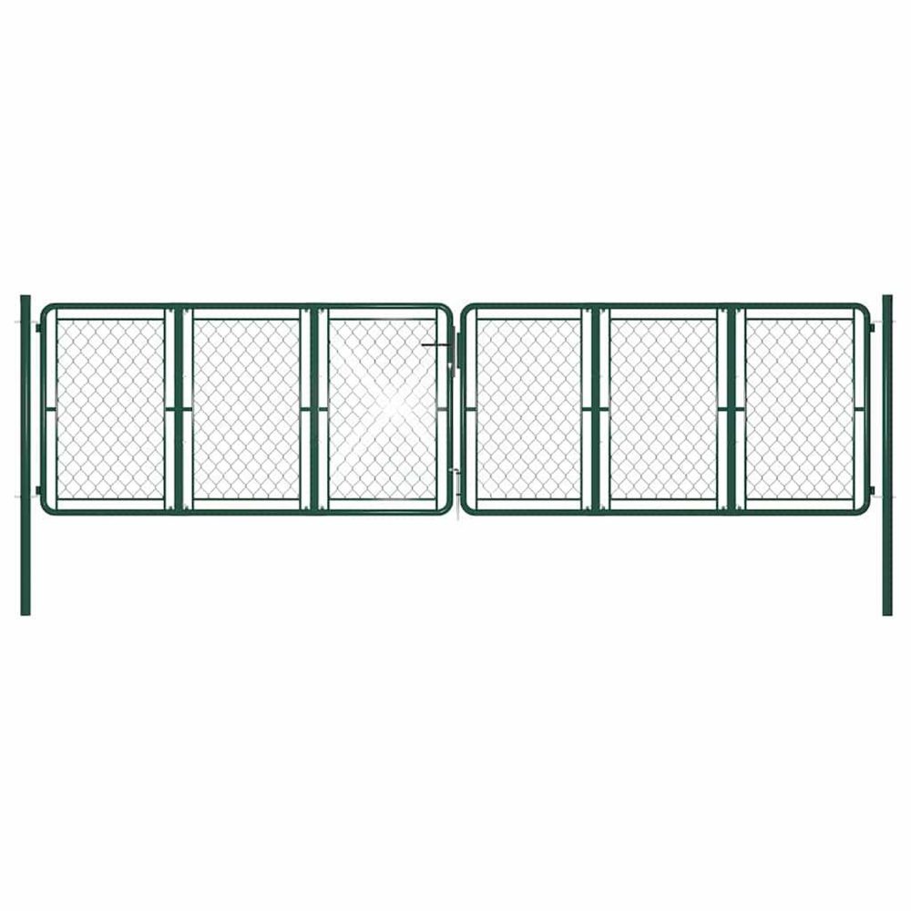 VIDAXL Portail de jardin en acier vert 400 x 125 cm