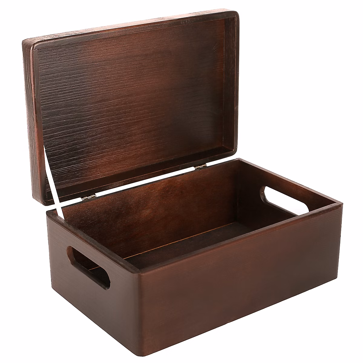 Creative Deco Boite de Rangement en Bois Marron 30 × 20 × 14 cm (+/-1cm) – Couvercle et Poignées, Boîte Souvenirs, Boîte à Jouet