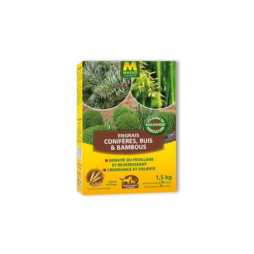 ENGRAIS CONIFÈRES, BUIS & BAMBOUS MASSO® - 1,5KG