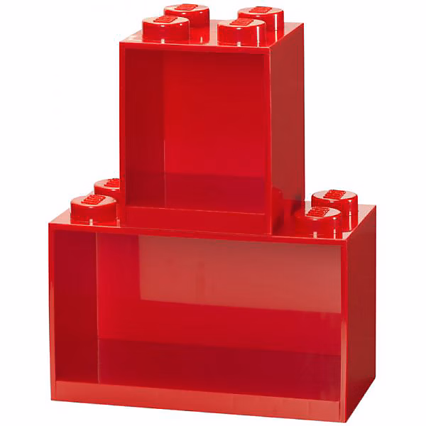 2 étagères superposables en forme de brique LEGO – Rouge