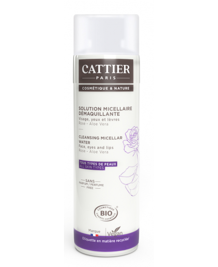 Cattier Solution Micellaire Démaquillante Rose Aloe 300 ml