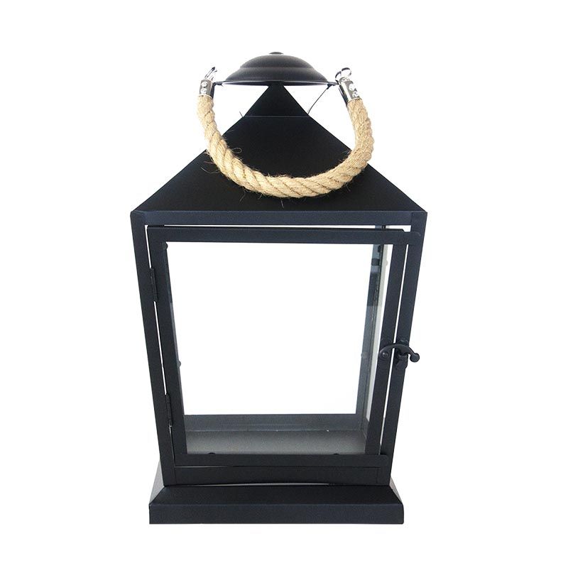 Lanterne noire avec corde - Décoration jardin design