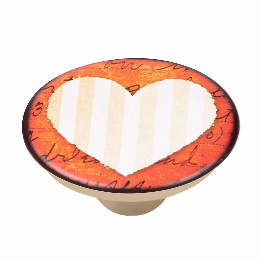 Bouton de meuble abs diamètre 50 mm sérigrafié cœur 2 piéces – lot de 36