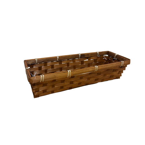 CORBEILLE EN BAMBOU MARRON POUR COMPOSITION DE COFFRET - 30X10X6CM