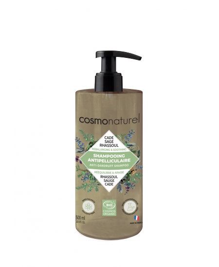 Cosmo Naturel Shampooing anti-pelliculaire bio Cade Sauge Rhassoul - 500 ml