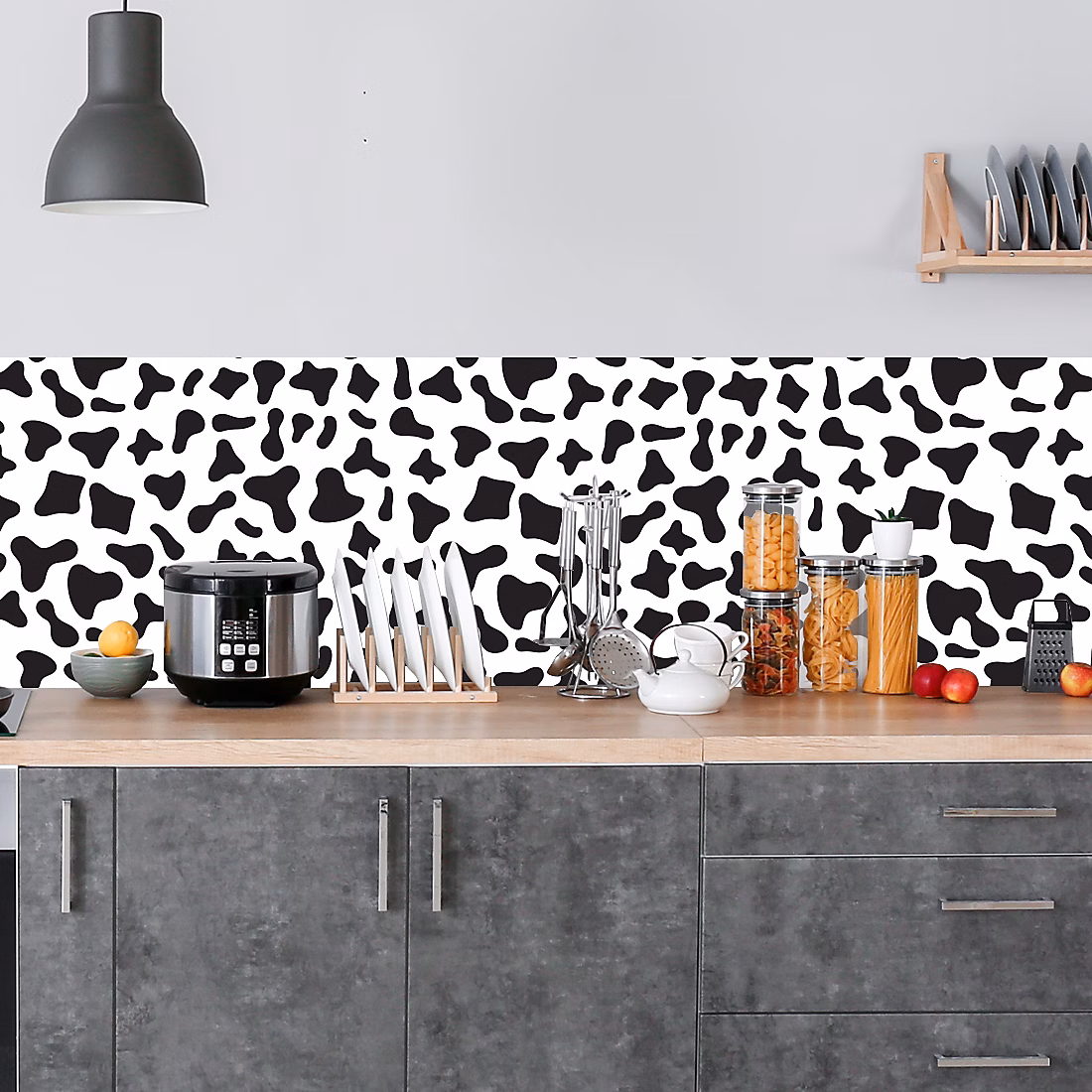 Crédence adhésive tâches de vache 30 × 70 cm