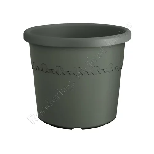 Idéal pour votre jardin:Pot en plastique recyclé vert thyme green Elho Algarve Cilindro - Ø 34,5 x H 29 cm