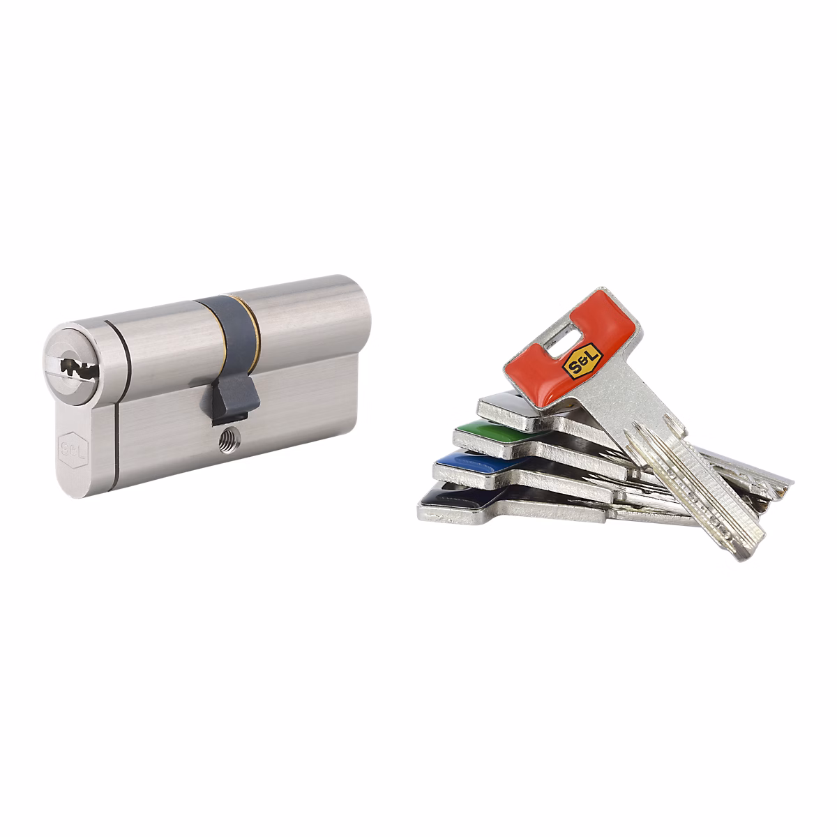 Double cylindre de serrure 35 × 35 mm nickel satiné Smith & Locke
