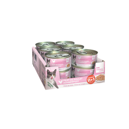 PÂTÉE POUR CHAT BUBI NATURE BUBIMEX® PACK FILET DE POULET - 12X70G