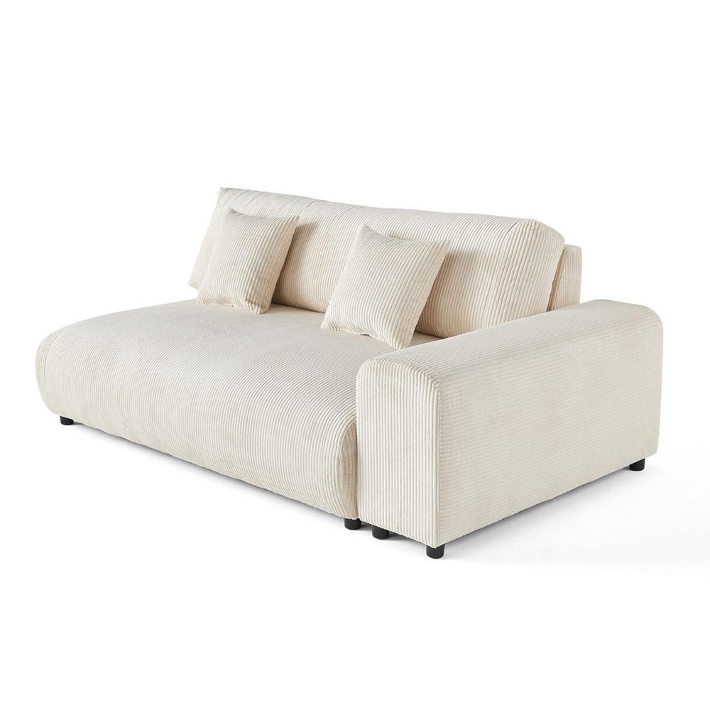 LISA DESIGN Garance - module d'assise 3 places avec accoudoir droit - en velours côtelé