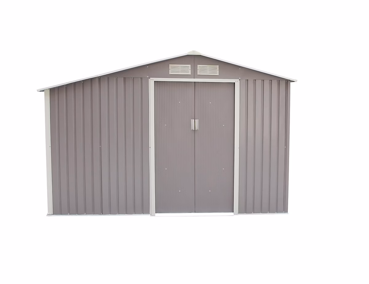 Abri de Jardin avec Bucher 6.53 m2 Gris Rangement Exterieur Outils et Bois – Réf. DWSZJWVIH9871628927