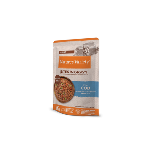 POCHON POUR CHAT NATURE'S VARIETY® - BOUCHÉES EN SAUCE MORUE - 85G