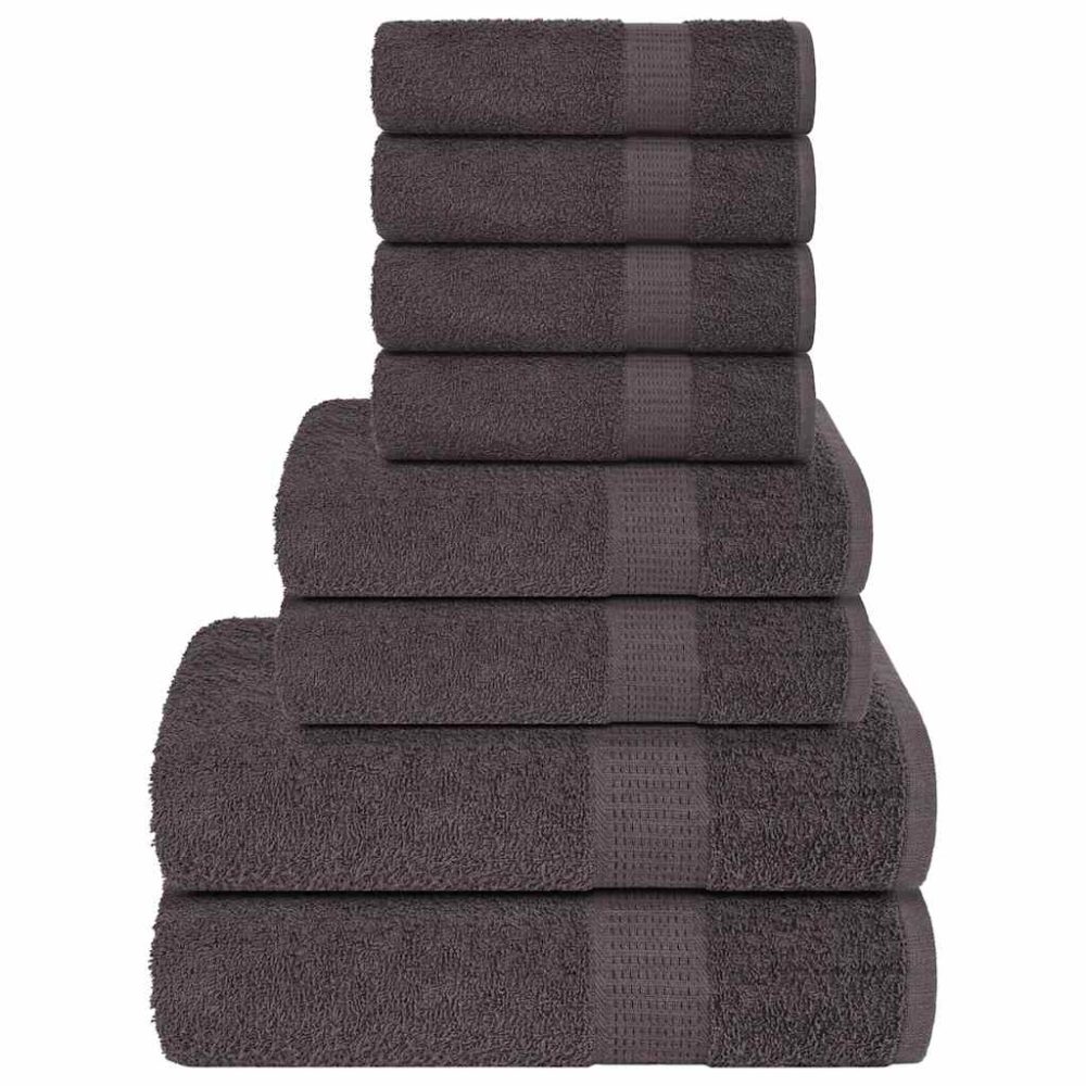 vidaXL Ensemble de serviettes FROGN 8 pcs anthracite 360 g/m²