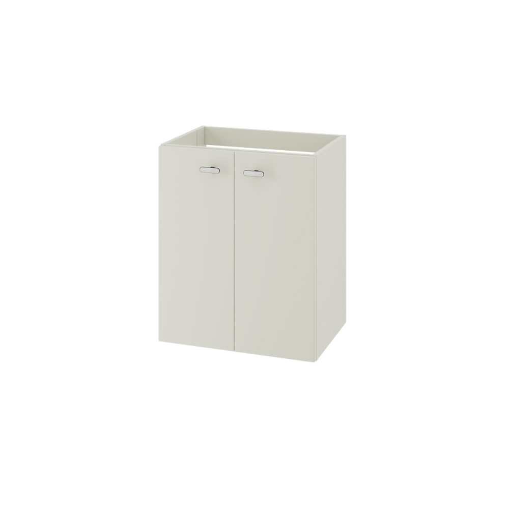 Meuble de salle de bains – Meuble sous vasque suspendu gris galet 2 portes l.50 x H.60 x P.36 cm GoodHome Imandra