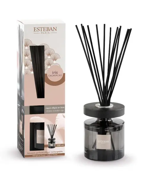 L’essentiel pour l’extérieur：Bouquet parfumé et recharge Esteban Ellipse rose parfum Iris Cachemire - 200 ml
