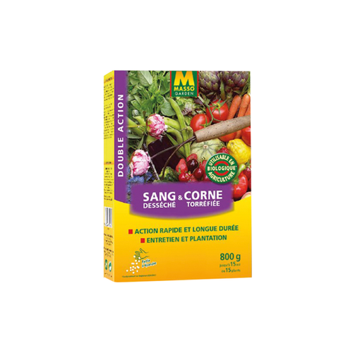 ENGRAIS SANG DESSÉCHÉ ET CORNE TORRÉFIÉE MÉLANGÉS MASSO® - 800G