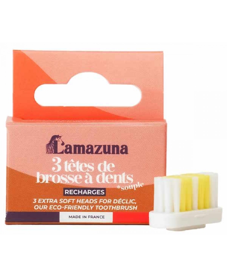 Lamazuna Recharge 3 têtes de brosse à dents Souple