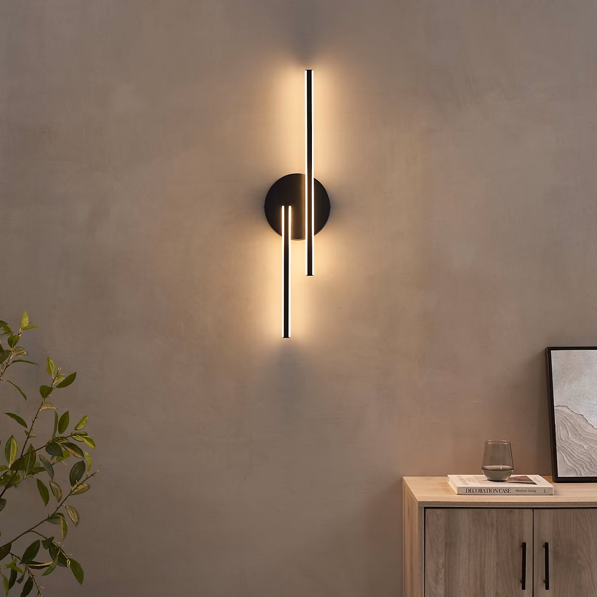 Applique noire LED aux lignes épurées 80 cm – Pia