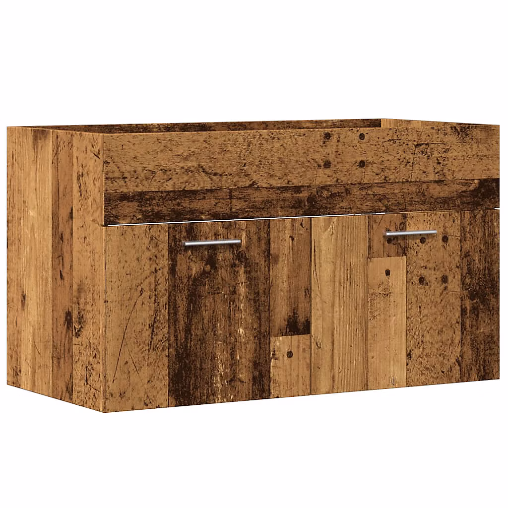 Armoire lavabo de salle de bain vieux bois d'ingénierie vidaXL