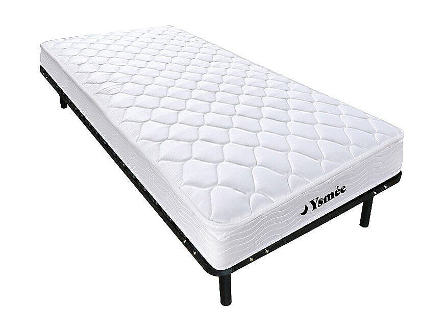 Ensemble 90 × 190 cm cadre à lattes + matelas ressorts et mémoire de forme ép.15cm – WOLKENLOS de YSMÉE