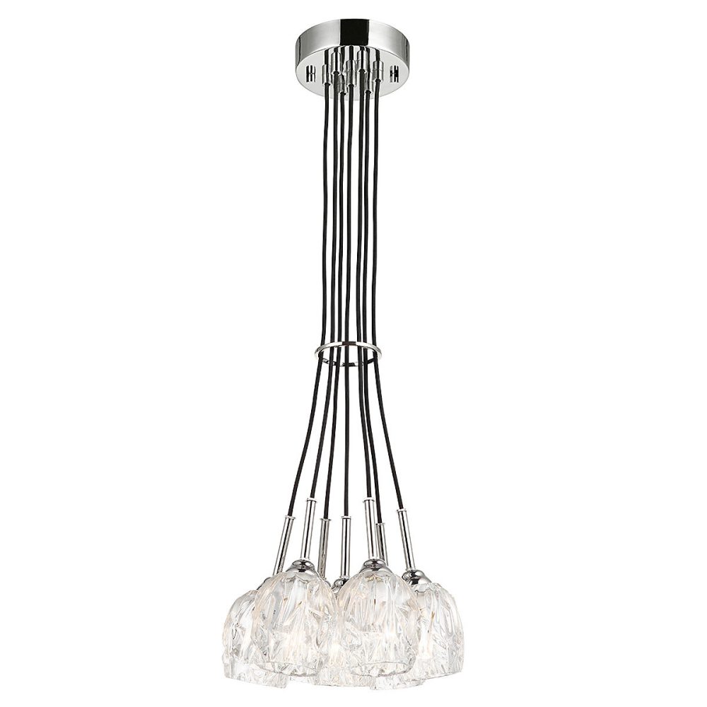 Elstead Rubin – Lustre à 7 bras multiples au fini nickel poli | G9
