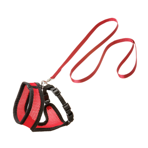 HARNAIS AVEC LAISSE POUR CHAT 'HARMS' FLAMINGO® - ROUGE & NOIR - 32CM