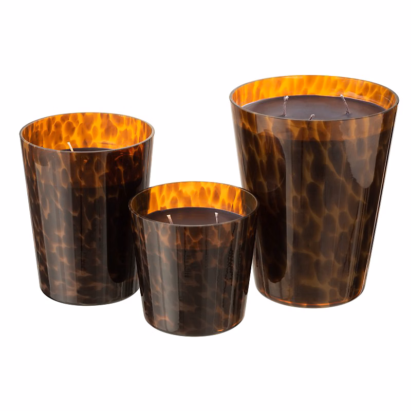 Objet décoratif – Bougie parfumée 95H dans pot en verre marron 15.5x15.5x18.5 cm