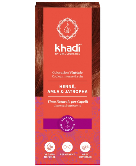 Khadi - Coloration végétale Henné Amla et Jatropha cuivré - 100 gr